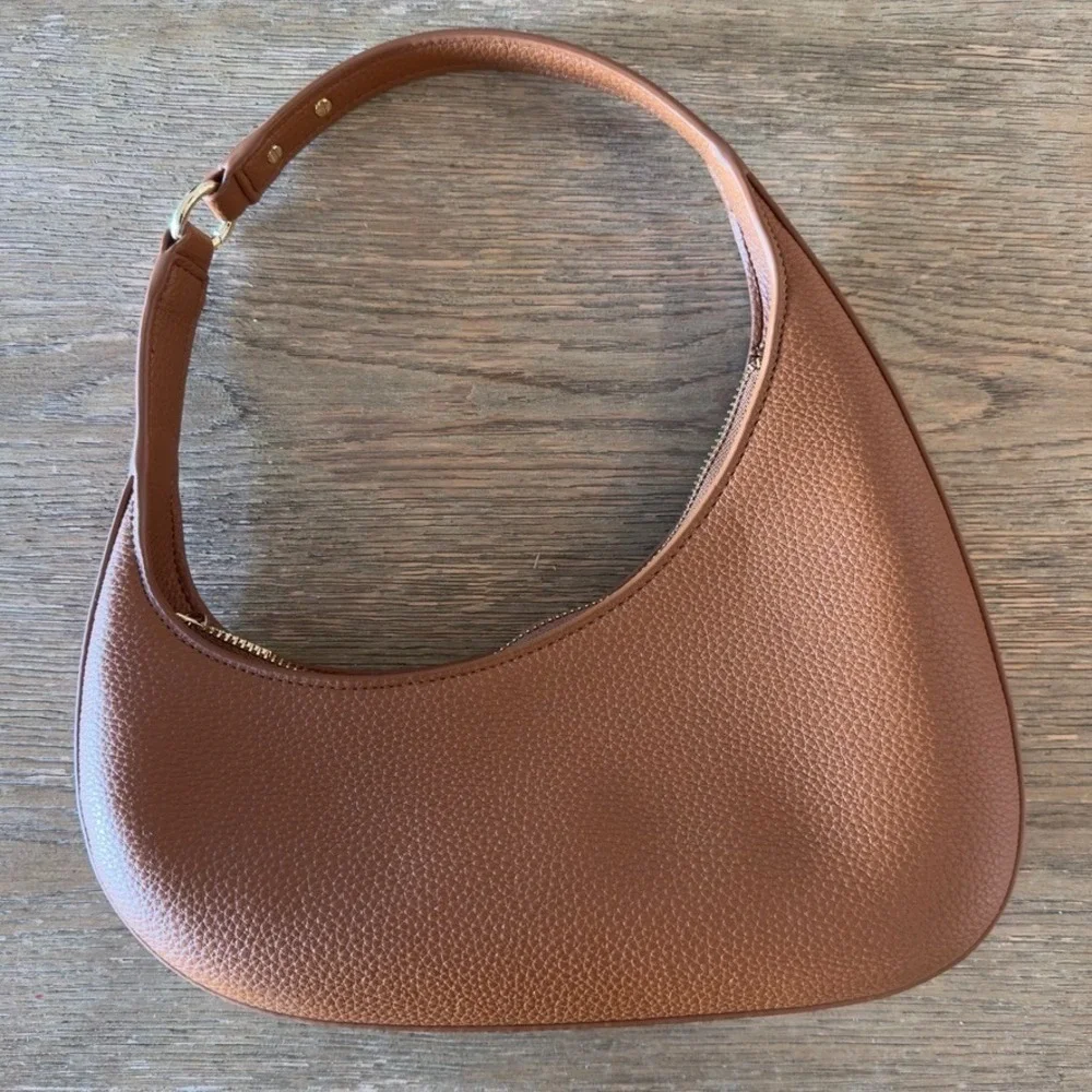 JW Pei Women's Brown Leather Shoulder Bag 'Harlee' Asymmetrical Gold Zipper NWOT